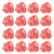 16 Pcs Ribbon Roses, 2 Inch Rose Artificial Fabric Flowers, Peach
