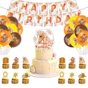 Horse Theme Birthday Party Decorating Set - Party Banner Laxtex Balloons Cake Cupcake Toppers