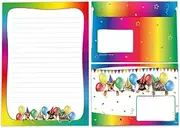Writing Paper Set Letter Pad with Envelope for Girls Boys Kids Motif Cats and Dogs Letter Paper Pad Lined (A5 Pad with 25 Sheets + 15 Envelopes)