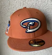 New Era 59fifty Arizona Diamondbacks MLB Hat Club Fitted 7 1/8 Burnt Orange Grey