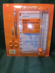 Fiskars 3 Piece Cutting Tools Paper Trimmer, Scissors, Heavy Duty Knife WP242