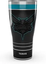 Tervis Traveler NBA Charlotte Hornets - Night Game Triple Walled Insulated Tumbler Travel Cup Keeps Drinks Cold & Hot, 30oz, Stainless Steel
