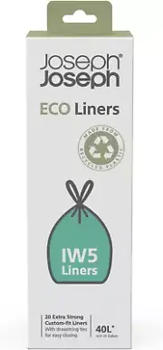 IW5 40L Eco Liners Recycled Bin Liners 20 Pack Grey