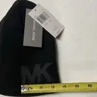 NWT Men's Michael Kors Black/Gray OS Reversible Beanie Hat Cold Weather Cap Lux