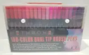 Hethrone 100 Color Dual Tip Brush Set, Fine-Liner Tip 0.4 PA32, odorless & N...