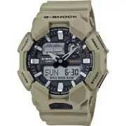 Casio Men's Watch G-Shock World Time Beige Resin Strap Analog-Digital GA010-5A