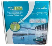 Starmist 383006 Push-In Outdoor Mist Cooling System DIY Low Pressure Kit, 6m/20'