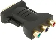 DVI-I (18+5) Male to 3 RCA Female Adapter Black