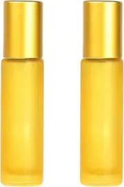 2 Pcs 10ml Castor Oil Roller Ball Glass Bottle Essential Oil Roll On Dispenser