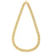 9kt Yellow Gold Silver Infused Curb Necklace 60cm
