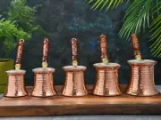 Copper Turkish Greek Coffee Maker Pot, Cezve Briki, Stovetop Copper Maker Set