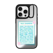 iPhone 16 Pro Mirror Ring Stand Case MagSafe Compatible Daily Reminders by BW Illustrations