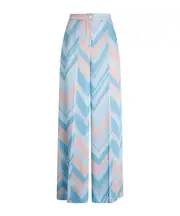 Liu Jo Printed Twill Palazzo Trousers IT44,IT46 light blue