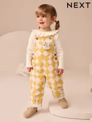 Yellow Harlequin Print Dungarees Set (3mths-7yrs) (AW9926) | $50 - $59