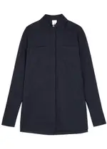Foemina Eadie Drawstring Cotton Shirt - Navy - 14 14