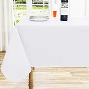 homing Vinyl Tablecloth for Rectangle Tables, 60 x 84 Inch, White