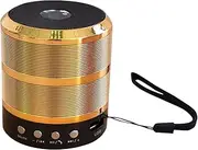Portable Wirel BT Speaker Music o Stereo Sound Loudspeaker Column Clear Voice with USB AUX Gold
