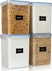 Large Food Storage Containers 5.2L / 175Oz, 4 Pieces BPA Free Plastic Airtight C