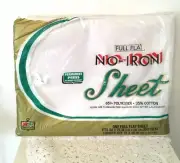 Vintage Full Flat No Iron Permanent Press White Sheet Kmart New Made In USA