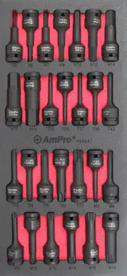 Ampro 1/2" Drive Impact Bit Socket Set 27 Piece AS6647