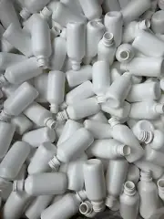 2 oz HDPE White Cylinder Round Blank Plastic Bottles (Box of 1100 / NO CAPS)