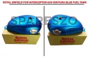 Royal Enfield "INTERCEPTOR 650 VENTURA BLUE PETROL GAS FUEL TANK"