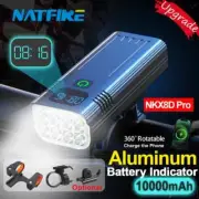 10000mAh Bicycle Light Digital Battery Indicator USB Rechargeable Bike Light Set