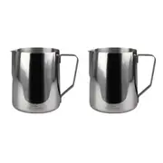 2PK Coffee Culture Stainless Steel 1L Milk Frothing Jug Container w/ Handle Slvr