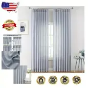 Stylish Light Filtering Injected Curtains - 40"W x 90"L with Hooks for All Rooms