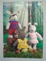 BALLERINA, PIRATE, and GIRL RABBIT, in 8ply - JAMES C BRETT Knitting Pattern 677