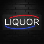 Liquor Sign for Business Displays | LED Flex Neon | 32"W x 13"H x 1"D