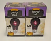 Party Light Bulb "TWO" Glows Purple Spooky Halloween Mood Lighting Dance Party