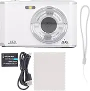 Digital Camera, HD 1080P Kids Camera, Lanyard, 48MP, 2.4in IPS Display Screen,16X Zoom Anti Shake, Digital Camera for Travel Photography Vlogging, Kid Student (White)