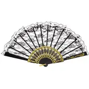 Black Lace Hand Held Fan