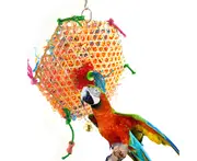 Parrot Bird Bites Climb Chew Toy Hanging Brushed Paper Strip Rope Pet Cage Decor