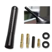 BLACK CARBON FIBER SHORT 3" INCH STUBBY EURO STYLE ROOF AM/FM ANTENNA UNIVERSAL