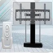 Telescopic Electric TV Lift - Height Adjustable TVs Stand - Motorized Lift TV Bracket with Wireless RF Remote Control, Can Be Hidden in Closet, Fits 37-75 Inch TV, Travel Less Than 40 Second