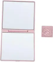 KAILIKETIY Mini Portable Makeup Mirror Compact Folding Design Metal Mirror High Definition Magnification Elegant Pattern for Travel Office Dates