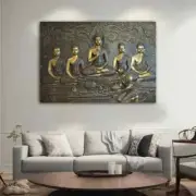 Gold Buddha Abstract Modern Meditation Unframed Canvas Print Australian Wall Art