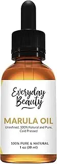 Marula Oil - 100% Pure Extra Virgin Unrefined Luxury Facial Oil 1oz Glass Bottle & Dropper - Cold Pressed & All Natural for Face, Skin and Hair - DIY Cosmetics - Premium Quality Bulk Price