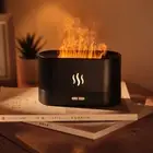 Portable Mute Flame Light Humidifier Aroma Diffuser for Home Office (Black) HOT