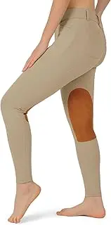 [BEROY] Kids Horse Riding Knee-Patches Pants Girls Equestrian Front-Zip Breeches Legging with Pockets