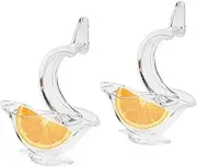 Lemon Slice Squeezer, Acrylic Manual Lemon Slice Squeezer Portable Transparent Fruit Juicer, Orange Citrus Hand Squeezer Machine for Kitchen Bar Gadget (2Pcs)