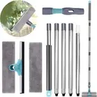 2-In-1 Window Cleaner, Professional Window Squeegee with Telescopic Handle, Tel