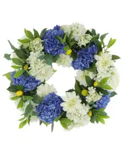 Creative Displays 24in Spring Wreath with Dahlias, Hydrangeas & Lemons