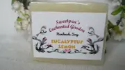 "EUCALYPTUS LEMON" HANDMADE NATURAL & ORGANIC VEGAN SOAP BARS, 3.5 to 5 oz