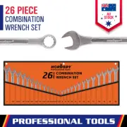 26-Piece Spanner Set Open Ring End Spanners CRV Metric 8-24mm & SAE 1/4"-1"