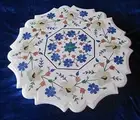 side / end 23" Marble Table Top Handmade lapis pietra dura Inlay