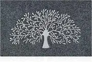 AAZZKANG Door Mats Outdoor Non Slip Front Door Mat Super Absorb Mud Easy to Clean Tree of Life Doormat for Entrance Indoor Patio Porch Grey