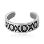 XOXO hug kisses sterling silver toe ring